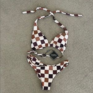 Zaful Checkered Bikini Set NWT size M/6